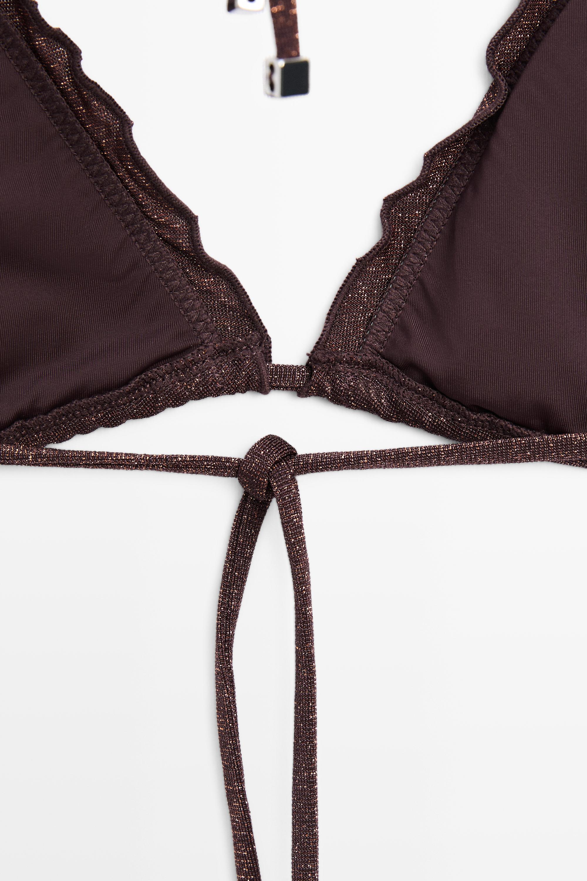 Haut de bikini volanté brillant